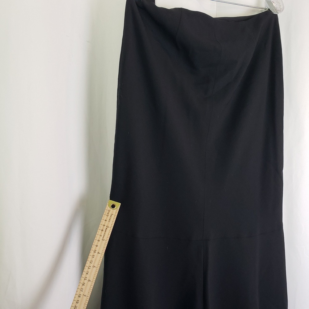 Lauren Ralph Lauren Black 100% Wool Trumpet Maxi Skirt Size 10 Mermaid Hem - Picture 5 of 8